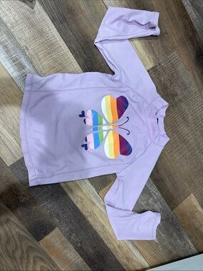 GAP Girls Lavender Rashguard with Rainbow Butterfly